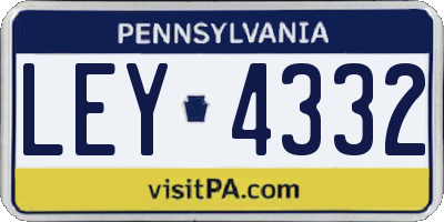 PA license plate LEY4332