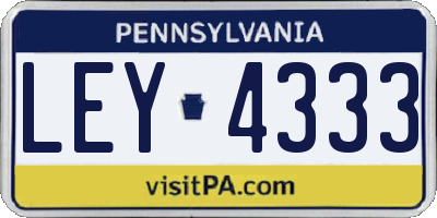 PA license plate LEY4333