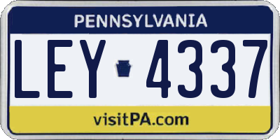 PA license plate LEY4337