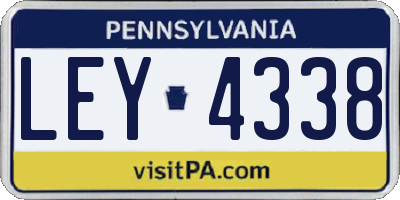 PA license plate LEY4338