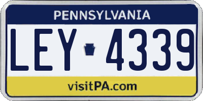 PA license plate LEY4339