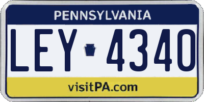 PA license plate LEY4340
