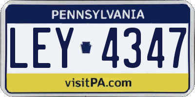 PA license plate LEY4347