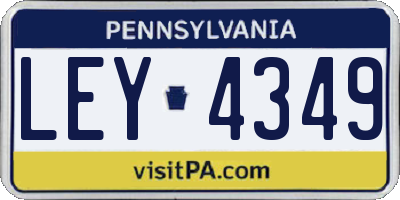 PA license plate LEY4349
