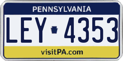 PA license plate LEY4353