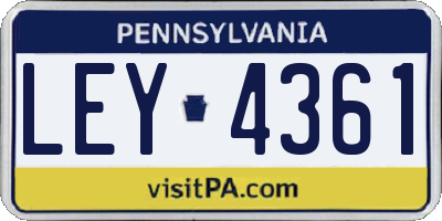 PA license plate LEY4361