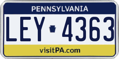 PA license plate LEY4363
