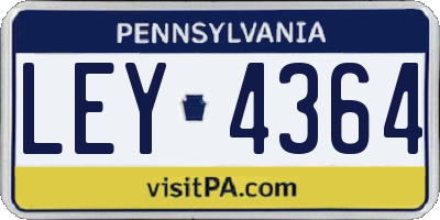 PA license plate LEY4364