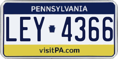 PA license plate LEY4366