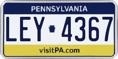 PA license plate LEY4367