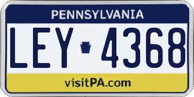 PA license plate LEY4368