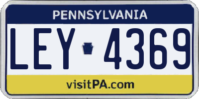 PA license plate LEY4369