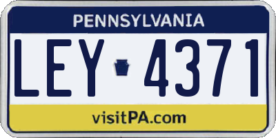 PA license plate LEY4371