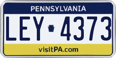 PA license plate LEY4373