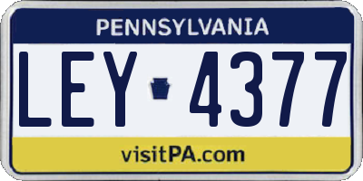 PA license plate LEY4377