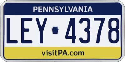 PA license plate LEY4378