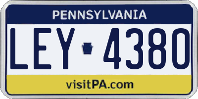 PA license plate LEY4380