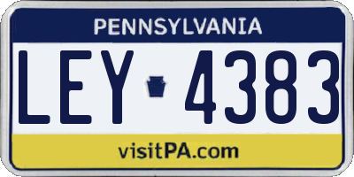 PA license plate LEY4383