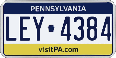 PA license plate LEY4384