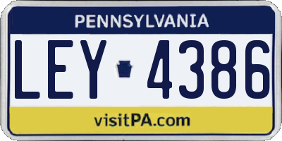 PA license plate LEY4386