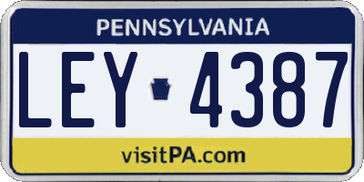PA license plate LEY4387