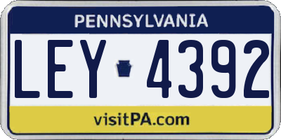PA license plate LEY4392