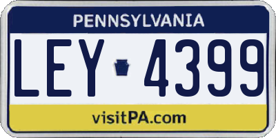 PA license plate LEY4399