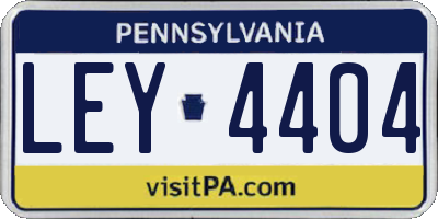 PA license plate LEY4404