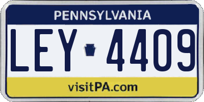 PA license plate LEY4409