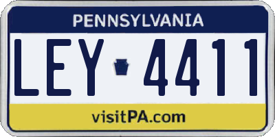 PA license plate LEY4411