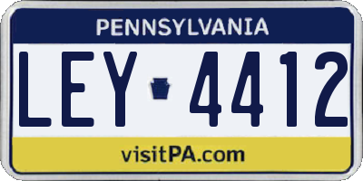 PA license plate LEY4412