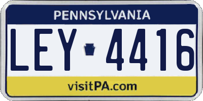PA license plate LEY4416