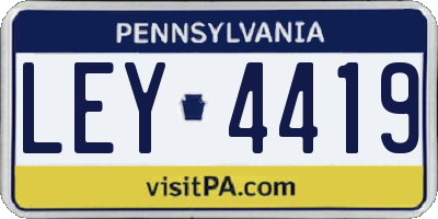PA license plate LEY4419