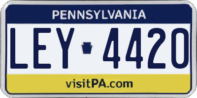 PA license plate LEY4420