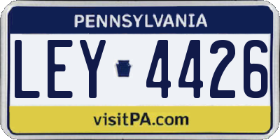 PA license plate LEY4426