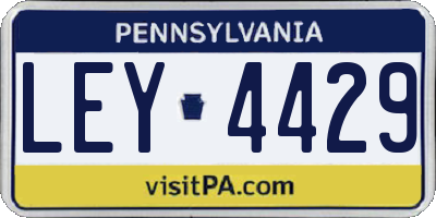 PA license plate LEY4429