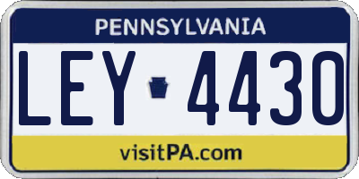 PA license plate LEY4430