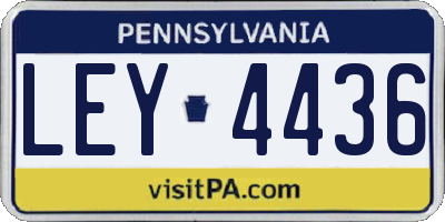 PA license plate LEY4436