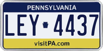 PA license plate LEY4437