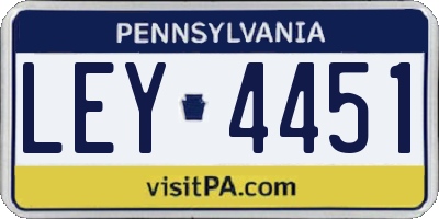 PA license plate LEY4451