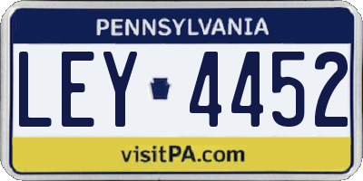 PA license plate LEY4452