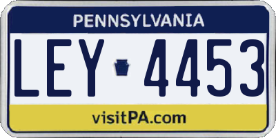 PA license plate LEY4453