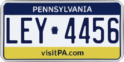 PA license plate LEY4456