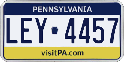 PA license plate LEY4457