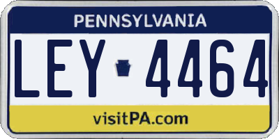 PA license plate LEY4464