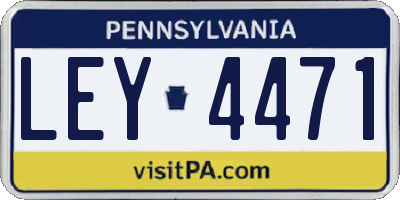 PA license plate LEY4471