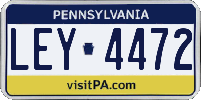 PA license plate LEY4472