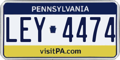 PA license plate LEY4474
