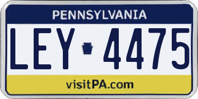 PA license plate LEY4475