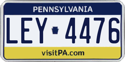 PA license plate LEY4476